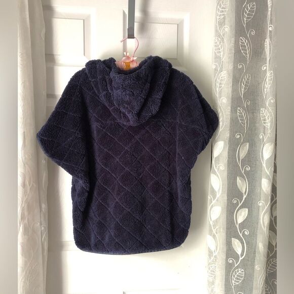 Columbia Sherpa women sz M Cozy fleece Hoodie short sleeves vest jacket pocket - Picture 8 of 8